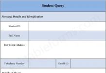 Student Query Form – Fillable & Printable Digital PDF Template Printable Student Inquiry Template