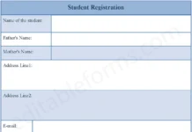 Student Registration Form – Fillable & Printable Digital PDF Template Student Registration Form