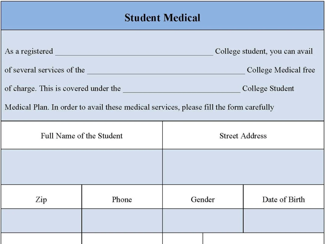 Student Medical Form