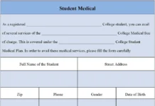 Student Medical Form – Fillable & Printable PDF Template for Colleges & Schools Student Medical Form