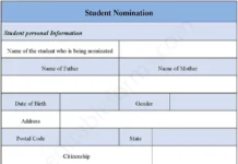 Student Nomination Form PDF – Fillable & Printable Template Student Nomination Form PDF
