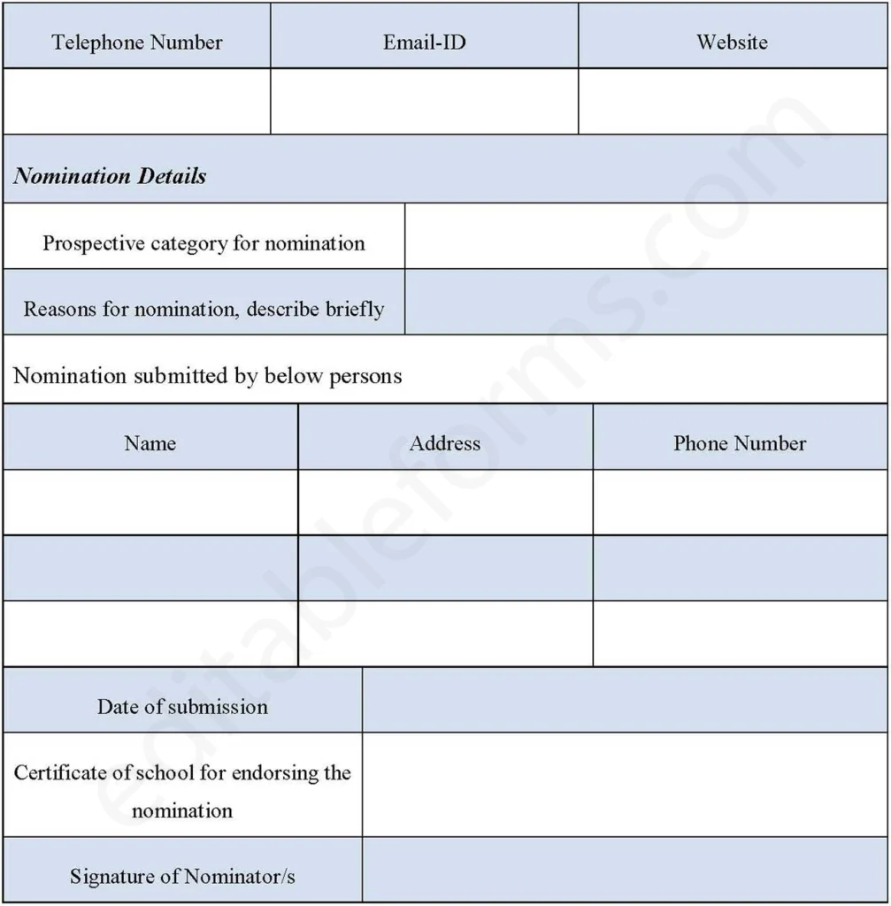 Student Nomination Form PDF