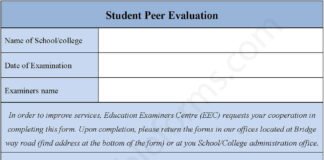 Student Peer Evaluation Form – Fillable & Printable PDF Template Editable Peer Evaluation Form