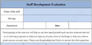 Staff Development Evaluation Form – Fillable & Printable Employee Review PDF Staff Development Evaluation Form PDF