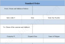 Standard Order Form – Fillable & Printable Sales Order PDF Template Standard Order Form PDF