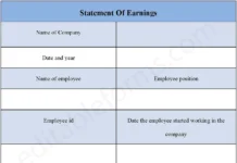 Statement of Earnings Form – Fillable & Printable Payroll PDF Template Statement of Earnings Form