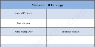 Statement of Earnings Form – Fillable & Printable Payroll PDF Template Statement of Earnings Form