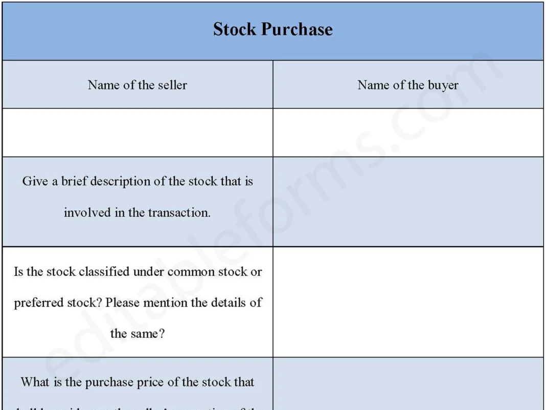 Stock Purchase Form