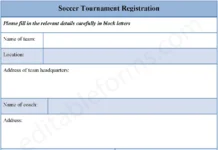 Soccer Tournament Registration Form – Fillable & Printable Team Entry PDF Soccer Tournament Registration Form