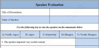 Speaker Evaluation Form – Fillable & Printable Seminar Feedback PDF Speaker Evaluation Form PDF