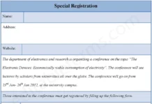 Special Registration Form – Fillable & Printable Event Registration PDF Special Registration Form
