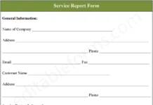 Service Report Form PDF – Printable Customer Service & Repair Report Template Service Report Form PDF