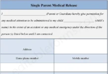 Single Parent Medical Release Form PDF – Instant Download & Printable Template Single Parent Medical Release Form PDF
