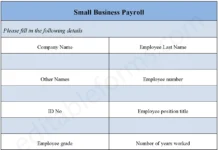 Small Business Payroll Form – Fillable & Printable Employee Salary PDF Small Business Payroll Form PDF