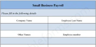 Small Business Payroll Form – Fillable & Printable Employee Salary PDF Small Business Payroll Form PDF
