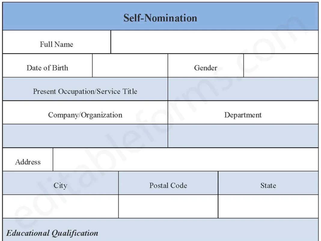 Self-Nomination Form PDF