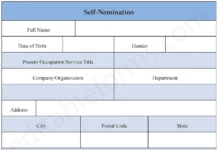 Self-Nomination Form PDF – Printable Award & Application Nomination Template Self-Nomination Form PDF