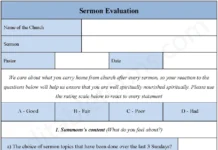 Sermon Evaluation Form PDF – Printable Church Feedback & Sermon Review Template Sermon Evaluation Form PDF