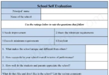 School Self Evaluation Form PDF – Printable School Assessment & Performance Review Template School Self Evaluation Form PDF