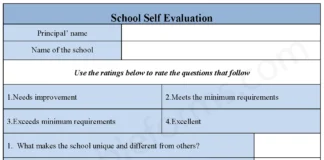 School Self Evaluation Form PDF – Printable School Assessment & Performance Review Template School Self Evaluation Form PDF