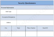 Security Questionnaire Form PDF – Printable Workplace Security Assessment Template Security Questionnaire Form PDF
