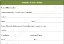Security Report Form PDF – Printable Security Assessment & Incident Report Template Security Report Form PDF