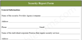 Security Report Form PDF – Printable Security Assessment & Incident Report Template Security Report Form PDF