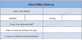 School Office Referral Form PDF – Printable Student Behavior & Incident Report Template School Office Referral Form PDF