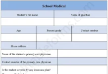 School Medical Form PDF – Fillable Student Health Information Template School Medical Form PDF